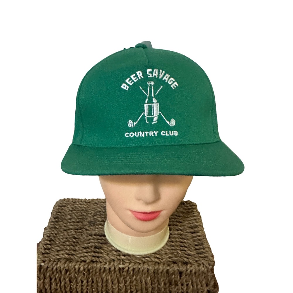 NWT Beer Savage Country Club Snapback Hat Green Golf Beer Bottle Trucker Cap NEW